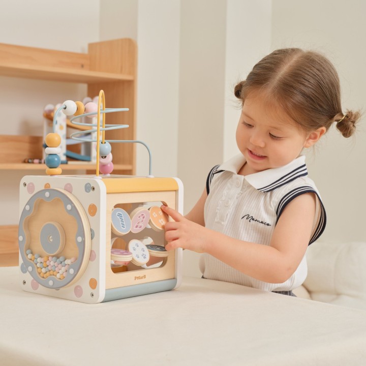 Wooden Activity Cube 7in1 VIGA PolarB 12m+