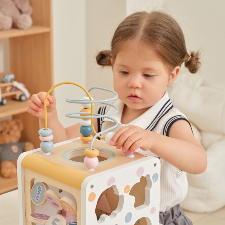 Wooden Activity Cube 7in1 VIGA PolarB 12m+