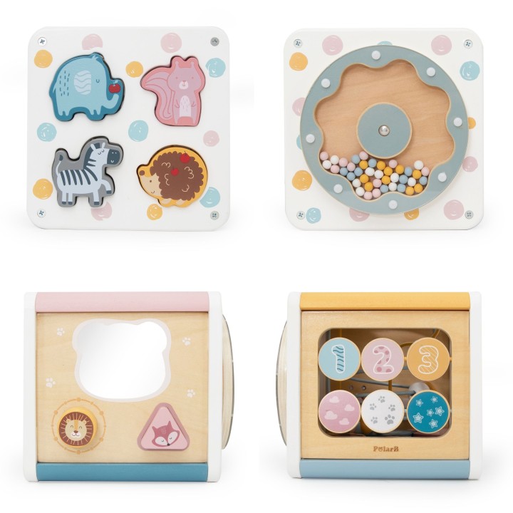 Wooden Activity Cube 7in1 VIGA PolarB 12m+
