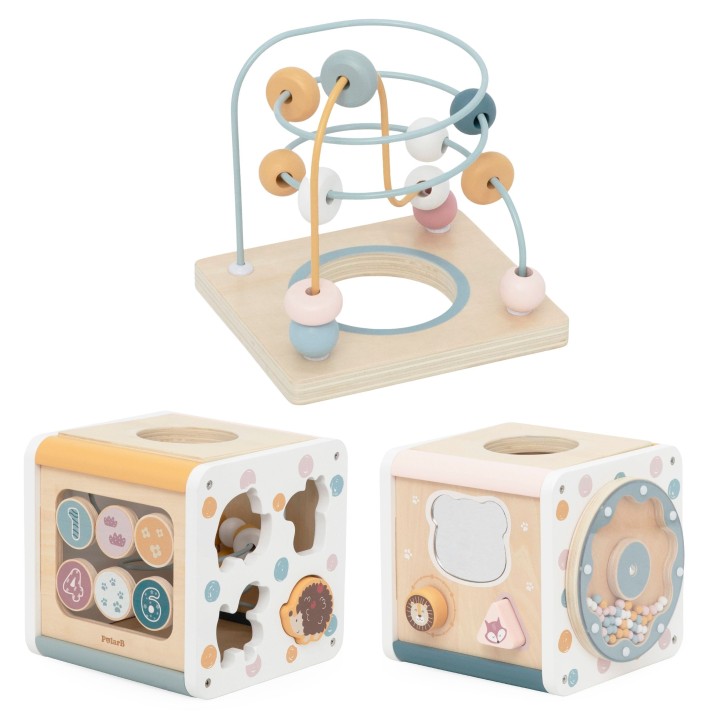 Wooden Activity Cube 7in1 VIGA PolarB 12m+