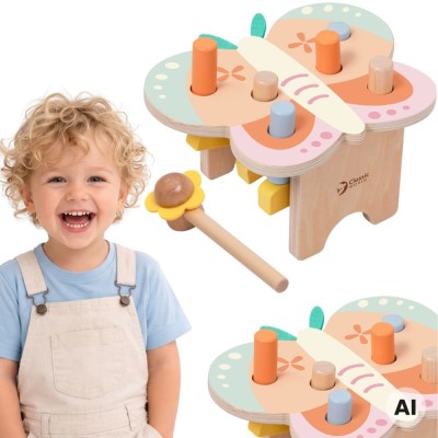 CLASSIC WORLD Montessori Pastel Butterfly Hammer