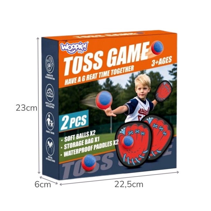 WOOPIE Gra Zręcznościowa Toss Game Rzut Piłką z Rzepem 5 el.