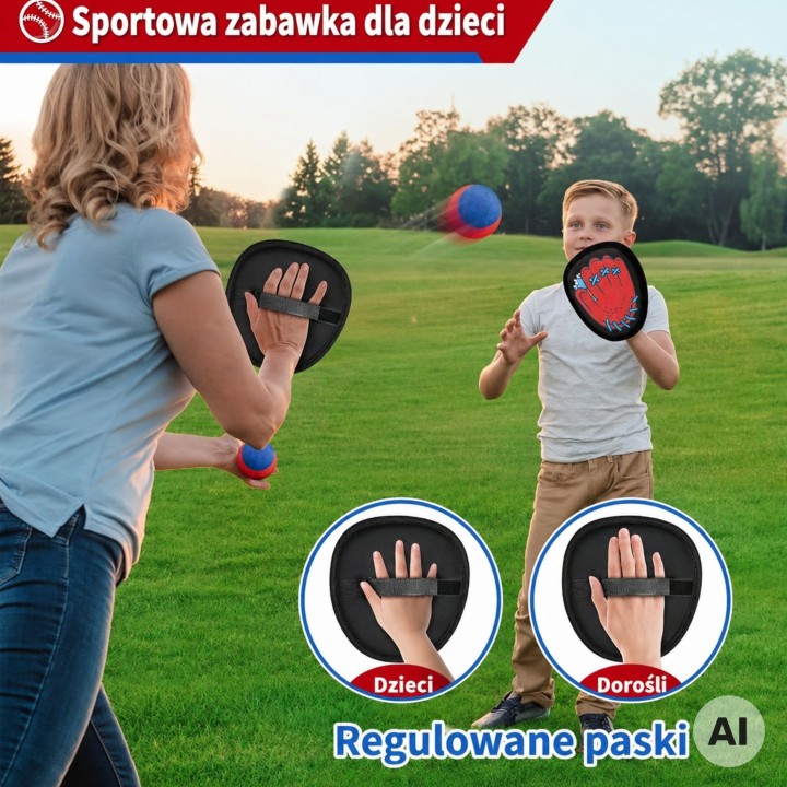 WOOPIE Gra Zręcznościowa Toss Game Rzut Piłką z Rzepem 5 el.
