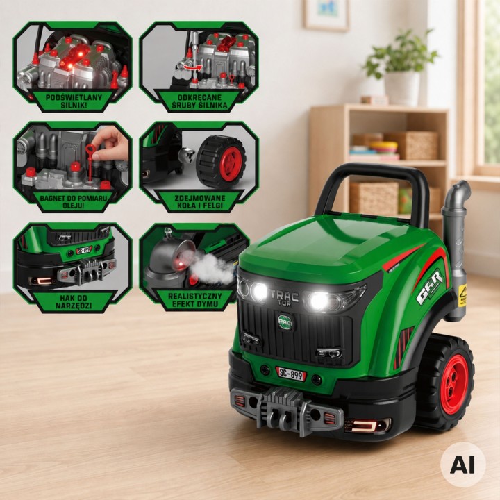 WOOPIE Interactive Mechanical Workshop Tractor 60 pcs - Toy