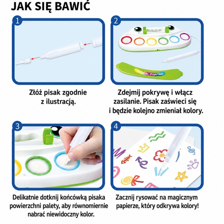 Kreatywny Zestaw Malowania dla Dzieci Woopie - LED, Stemple, 6 Kolorów