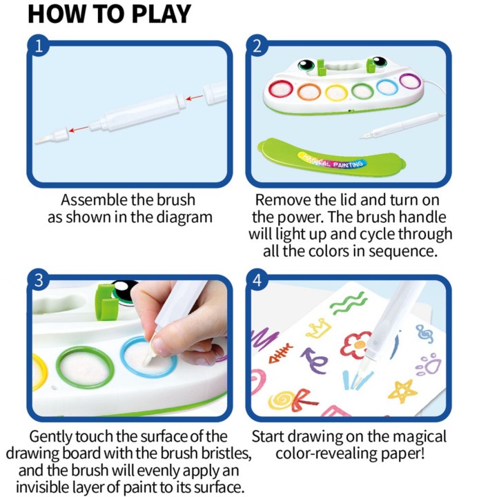 Woopie Creative Painting Set for Kids - LED, Stamps, 6 Colors