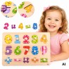 TOOKY TOY Wooden Puzzle Learning to Count Puzzle with Pins Numbers