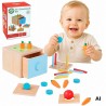 WOOPIE GREEN Wooden Educational Drawer 4-in-1 Montessori Sorter Carrot Game FSC