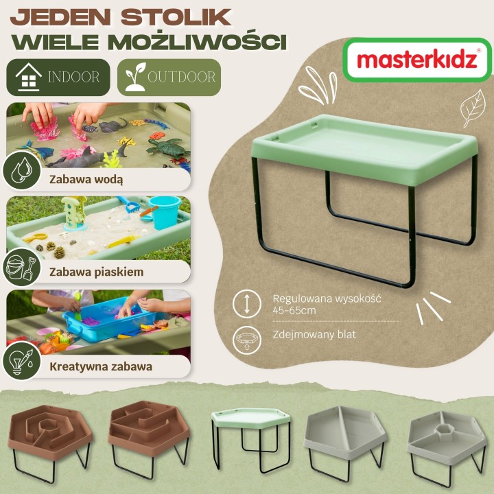 Stolik sensoryczny do piasku i wody Masterkidz – zabawa i rozwój