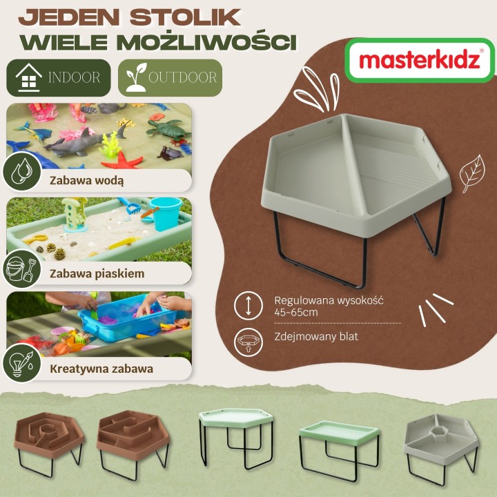Masterkidz Hexagonal Sensory Tray – STEM, Sorting, Learning