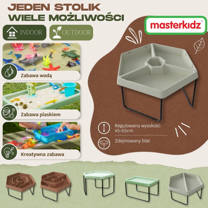 Masterkidz Hexagonal Sensory Tray – STEM, Sorting, Learning