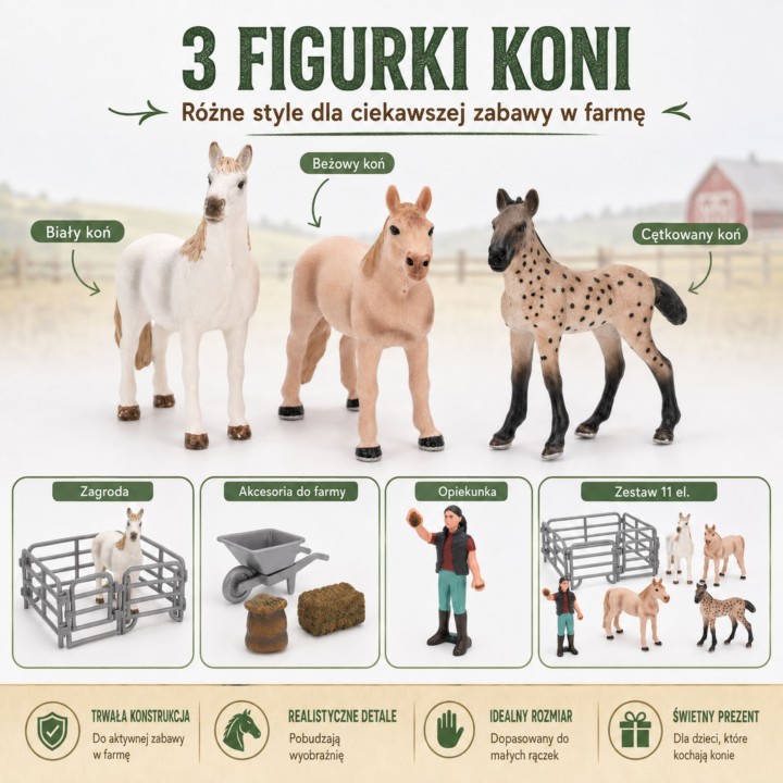 Woopie Farm Figure Set 11 Pieces - Animals, Wheelbarrow and Fence