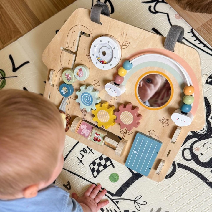 2-in-1 8-piece Classic Villages Manipulation Board - Wooden Educational Toy