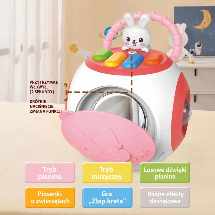 Woopie Interactive Montessori Educational Ball Sorter Piano Pink