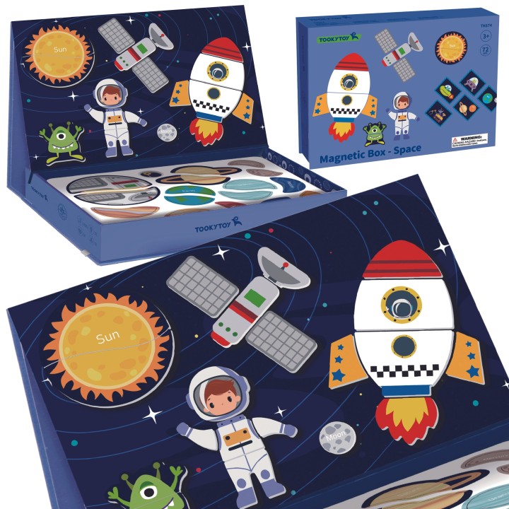 TOOKY TOY Space Magnetic Puzzle - Puzzles for Children