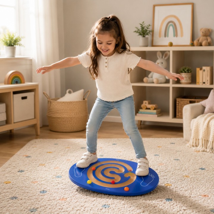 VIGA Wooden Balance Board with Maze - Sensory Toy