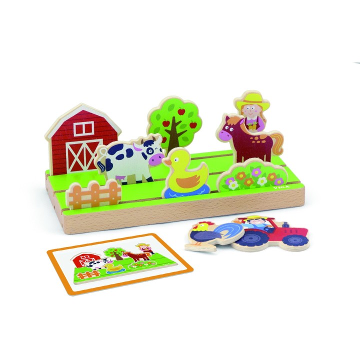 Viga 2-in-1 Wooden Distance Learning Puzzle - Montessori Education