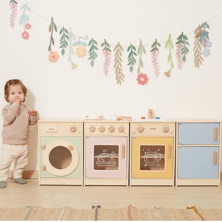 Duży Drewniany Zestaw Kuchenny Viga-Edukacyjna Zabawka 130 cm Długości