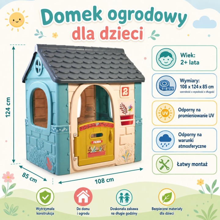 FEBER Casual Children's Garden House with Mailbox