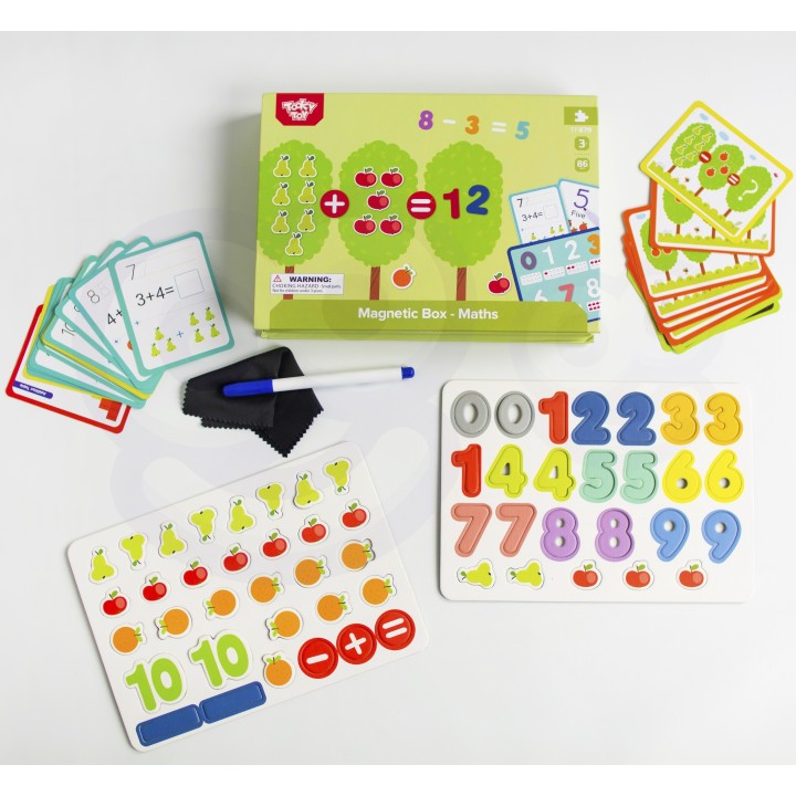 Magnetyczne pudełko do nauki matematyki Tooky Toy - Zabawka edukacyjna