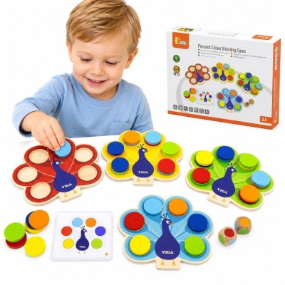 Viga Peacock's Tail Montessori Wooden Game