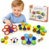 VIGA Wooden Match Colors Game Peacock Tail Montessori + Cards