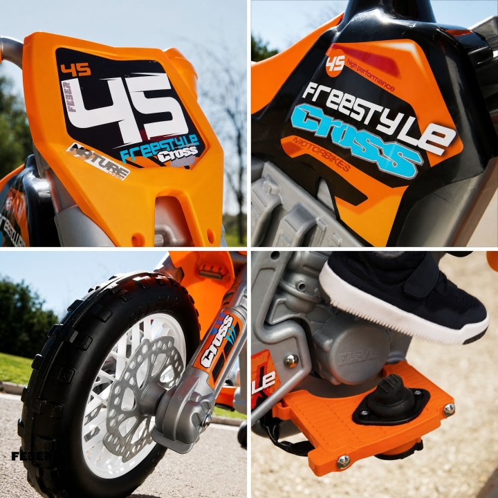 FEBER Motorcycle Cross Battery 6V Orange for Children