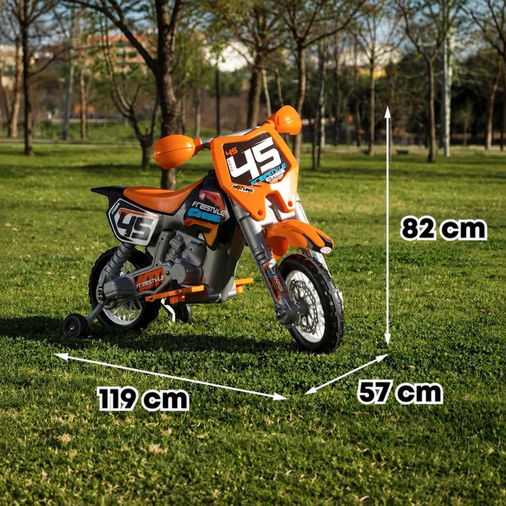 FEBER Motorcycle Cross Battery 6V Orange for Children