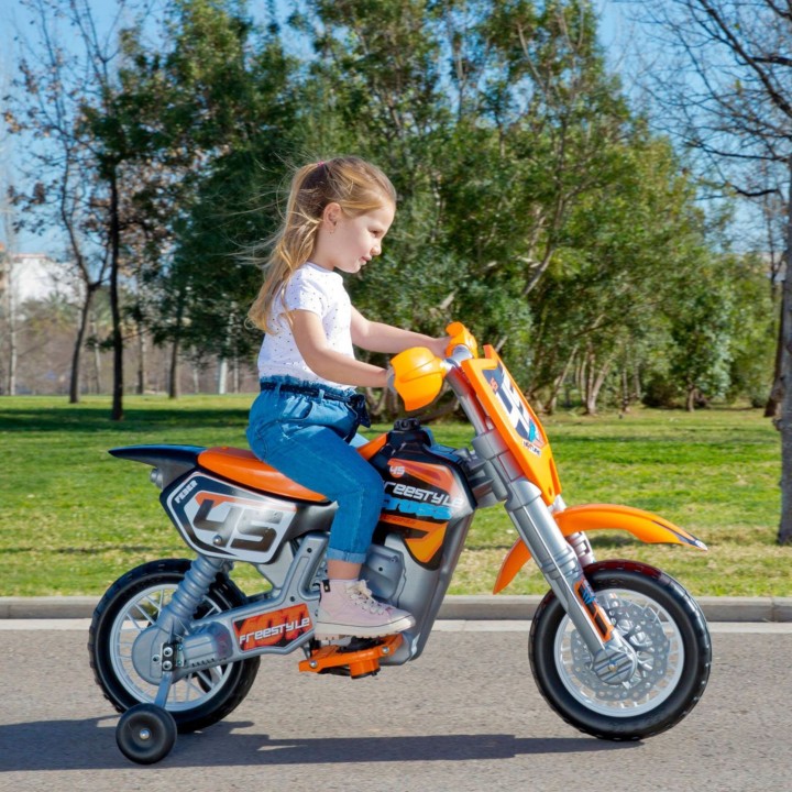FEBER Motorcycle Cross Battery 6V Orange for Children