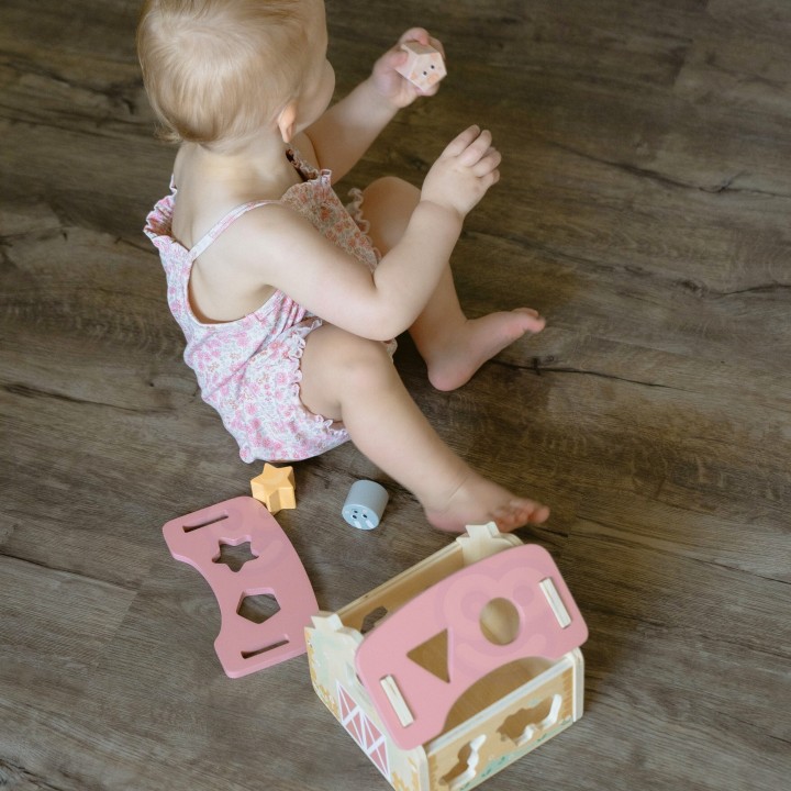 WOOPIE GREEN Wooden Farm Shape and Color Sorter 13 pcs.