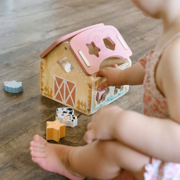 WOOPIE GREEN Wooden Farm Shape and Color Sorter 13 pcs.
