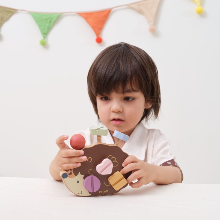 VIGA Wooden Hedgehog Toy with Screws Montessori - Creative Play