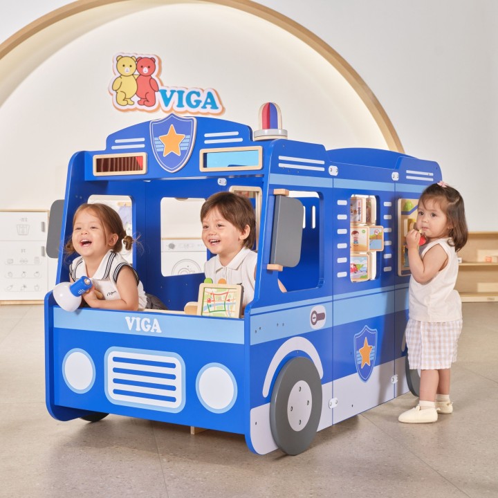 Large VIGA Police Car - Wooden Educational Toy For Children
