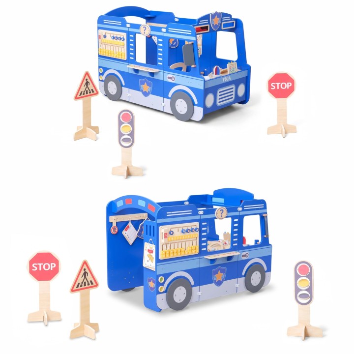 Large VIGA Police Car - Wooden Educational Toy For Children