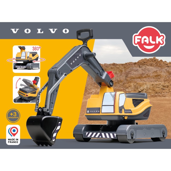 Volvo 360° Ride-on Excavator with Opening Seat Woopie