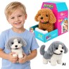 Woopie Interactive Poodle/Husky Plush Toy Walks, Barks, Reacts to Bone