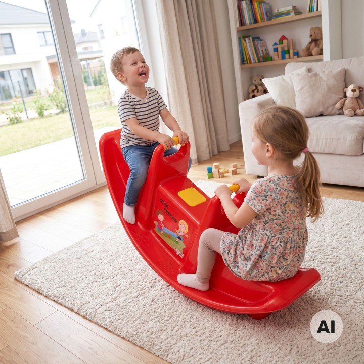 Red Woopie 2-Seater Swing Rocker - Fun at Home and Garden