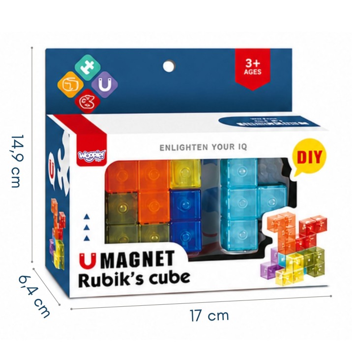 Magnetic Tetris blocks puzzle cube DIY 3D educational