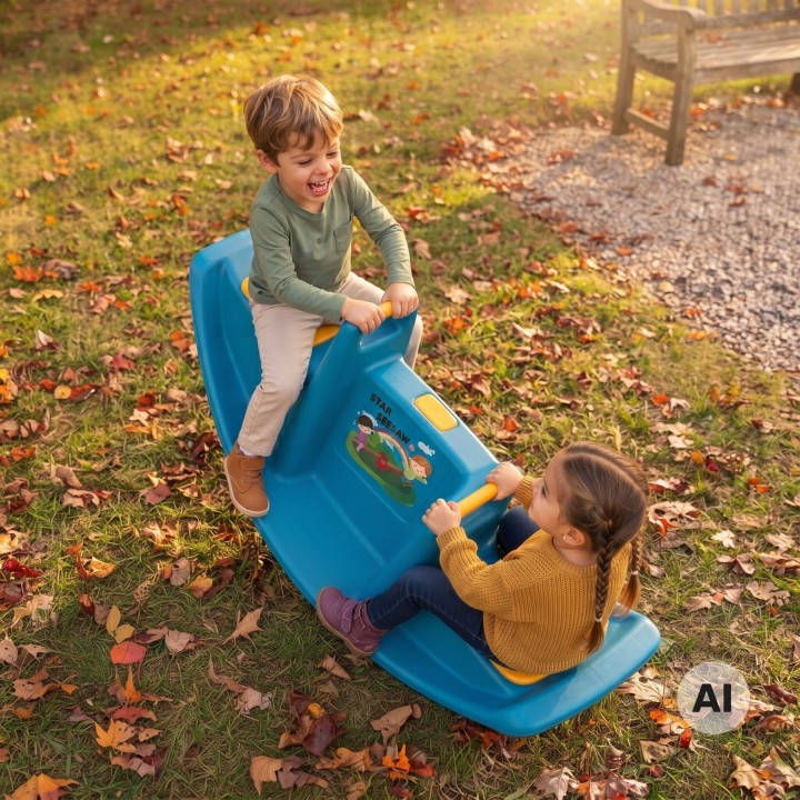 WOOPIE Multi-seater STAR Swing Blue for Children