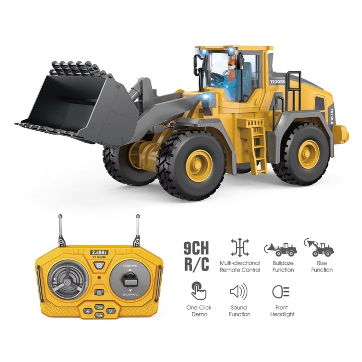 RC Woopie Construction Loader - 9 Channels 2.4GHz Metal Light Sound