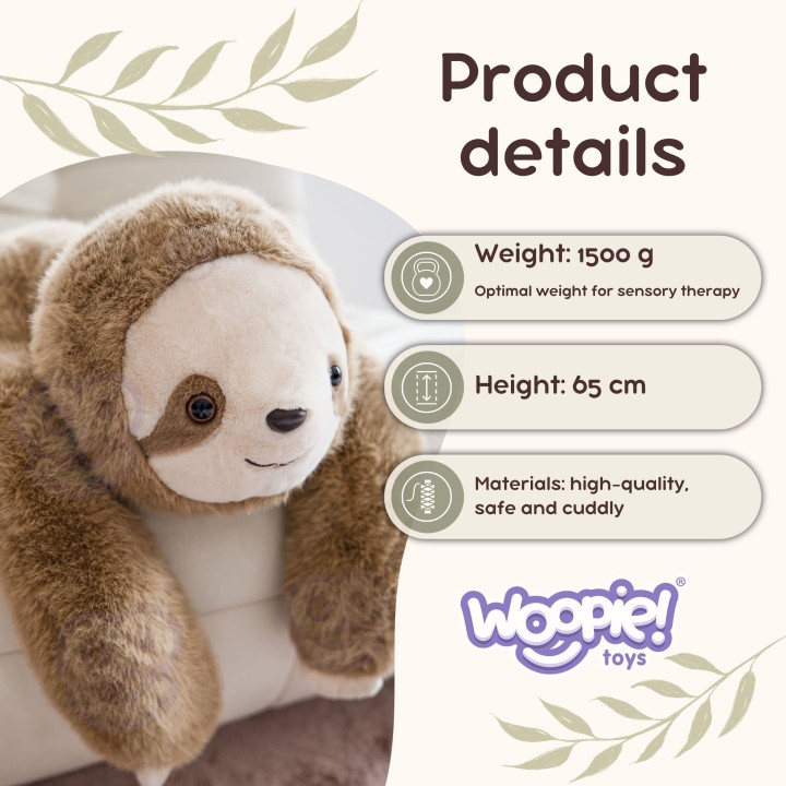 Woopie Weighted Plush Toy Sloth Bear 65cm - A Hit for Teenagers and Adults