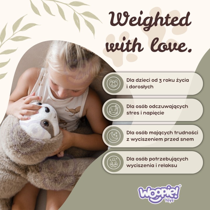 Woopie Weighted Plush Toy Sloth Bear 65cm - A Hit for Teenagers and Adults