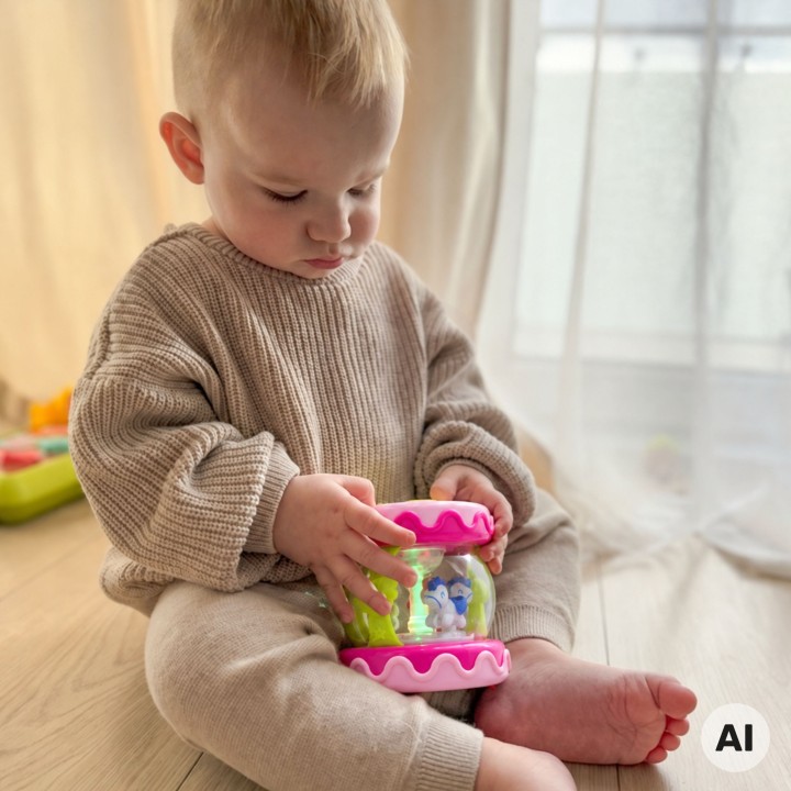 3-in-1 Musical Drum for Babies + Crawling Roller