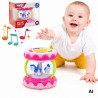 WOOPIE BABY Pink Drum Music Box Projector 3-in-1 Musical Toy for Babies + Roller for Learning to Crawl