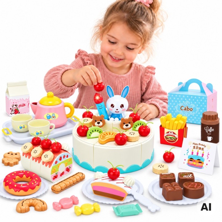 Woopie Birthday Cake Slicer Set 85 Pieces - Toy