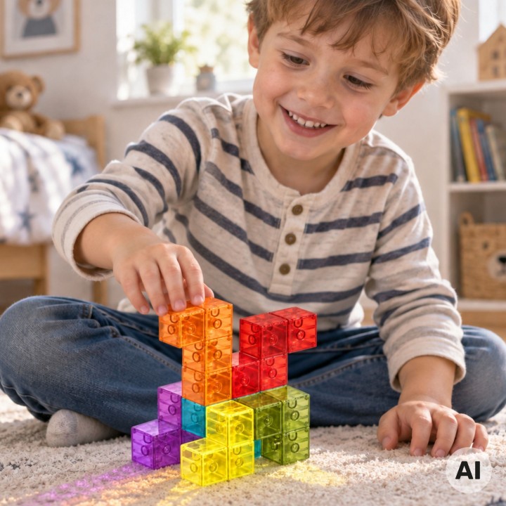 Magnetic Tetris blocks puzzle cube DIY 3D educational