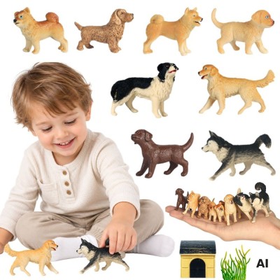 WOOPIE Set of 16 Dog Figures - Toy for Children