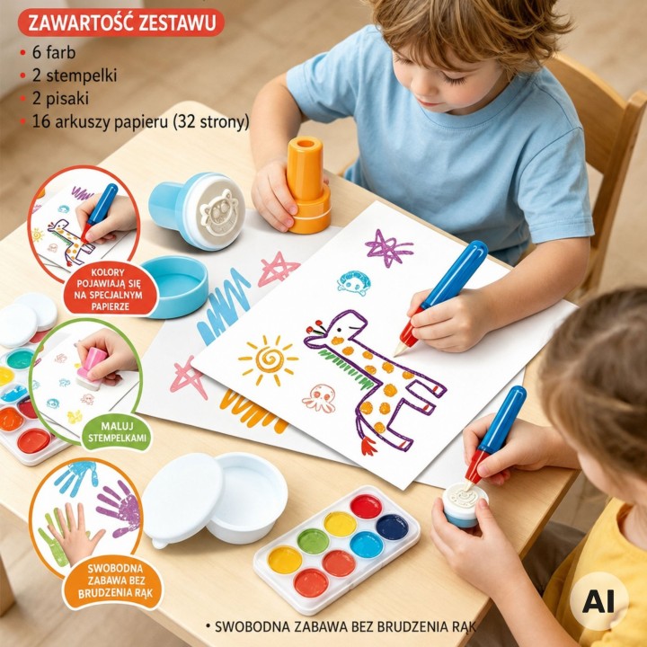 Woopie Magic Painting Set - Marker and Stamps
