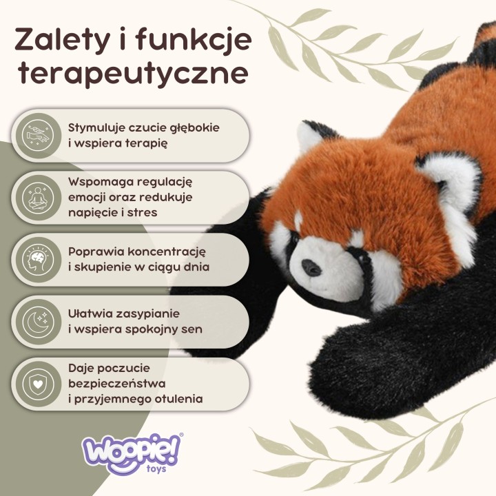 WOOPIE Ruda Panda Miś Sensoryczny Obciążeniowy Pluszak 1,5kg Do Wyciszenia Sen