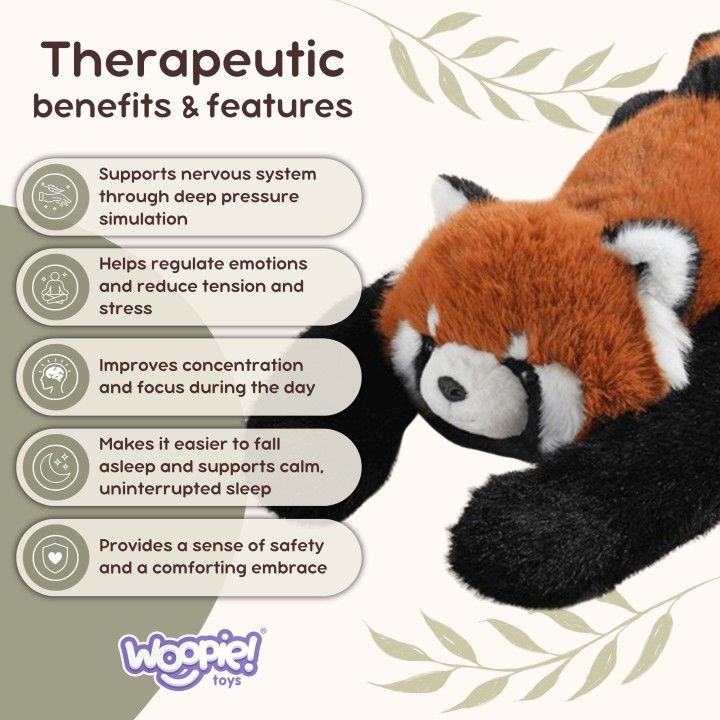 WOOPIE Red Panda Teddy Bear Sensory Weighted Plush Toy 1.5kg For Soothing Sleep